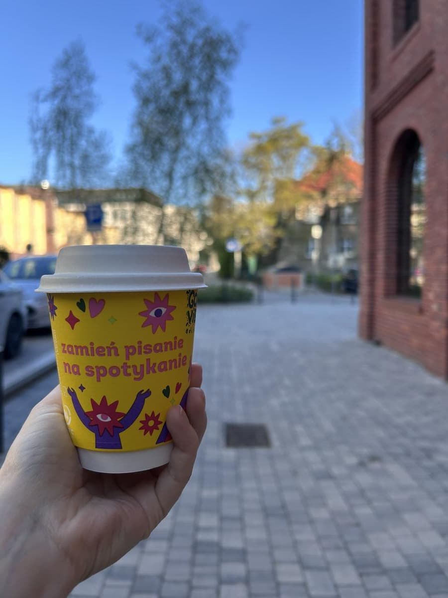 Coffee to go on a Poznań street