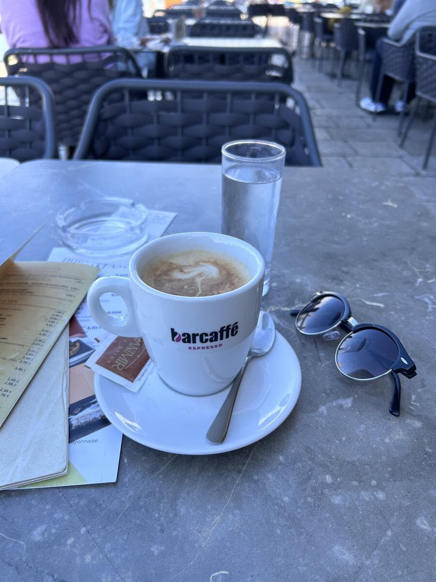 Barcaffè espresso on a Croatian café terrace
