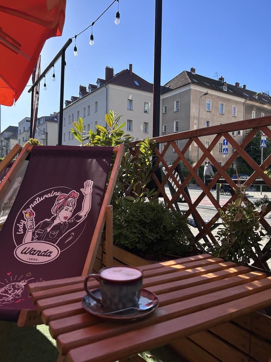 Wanda café summer terrace in Poznań