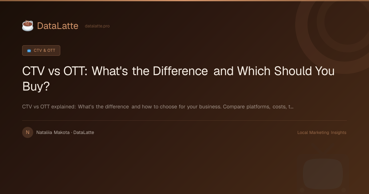 CTV vs OTT: What's the Difference and Which Should… | DataLatte