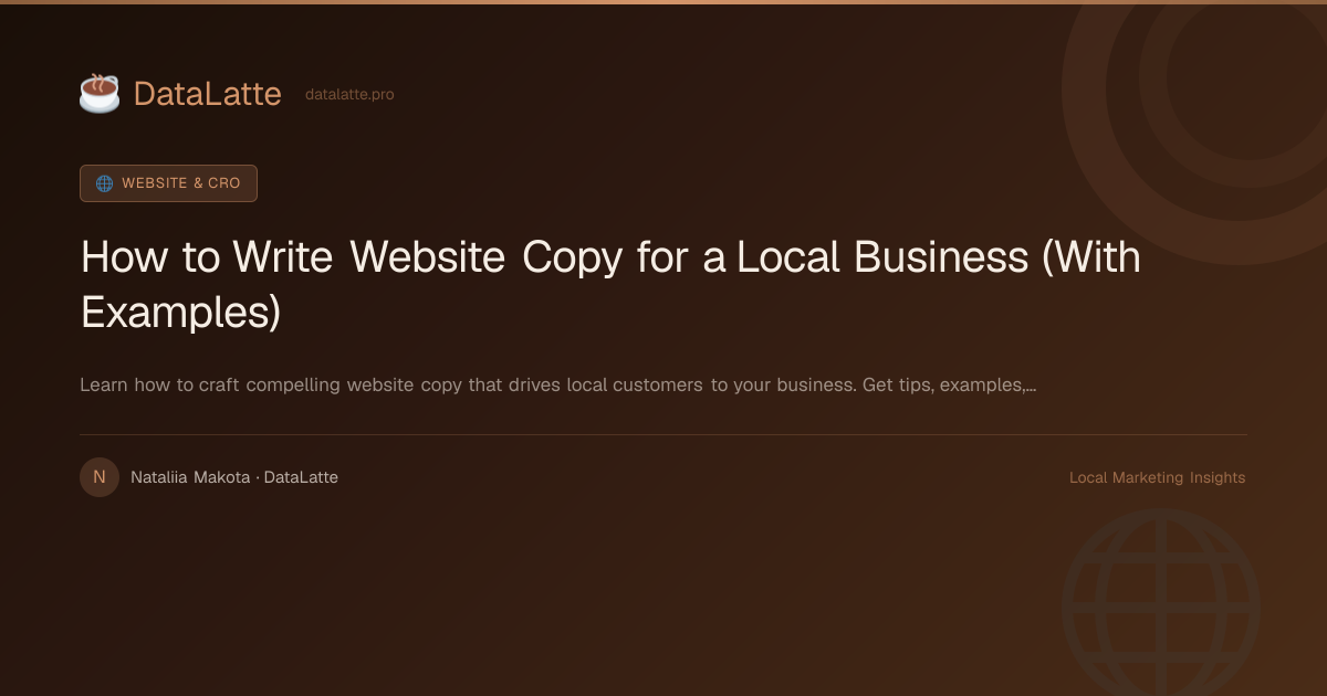 How to Write Website Copy for a Local Business (With… | DataLatte